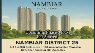 Nambiar District 25 in Sarjapur Road, Bangalore phase 3 Going to launch call 8271207456 for details.