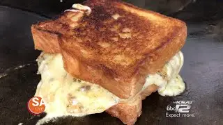 Monster Grilled Cheese Sandwich! | AY QUE RICO FOOD TRUCK | SA Live | KSAT 12 News | Elder Eats