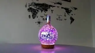 3D Firework Light Effect Ultrasonic Glass Aromatherapy Diffuser Humidifier for Sparoom Relaxation