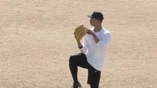 [プロ野球]下関球場での自主トレの様子1（西武：隅田、武内、青山、上田、富士 阪神富田)　2025年1月18日