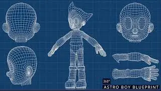 Astro Boy 3d Model Blueprint By @DanSamaDS |Collaboration @Neeriaah #3d #3dart #blender3d