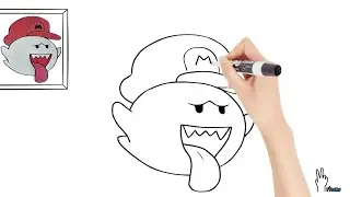 How to Draw - Boo from Super Mario!