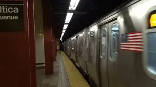 IND Fulton Street Express: 3248-3257 R-179 test train @ Utica Avenue!