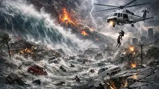 Deadliest tsunami and volcano slam coastal city 