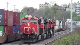 CN Stack Train 121 Working at Rockingham Yard - Halifax, NS (May 19, 2018)