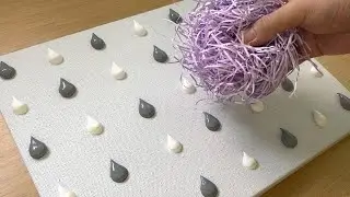 Покраска деревьев / Акриловая живопись измельченной бумагой