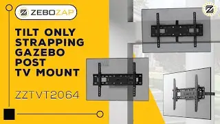 Tilt Only Strapping Gazebo Post TV Mount - All Black | ZZTVT2064