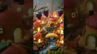 Cute Clay Fruit Village ASMR  | Miniature Fairy Fruit Houses | Relaxing Forest Sounds