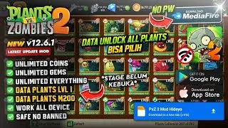 Plants Vs Zombie 2 Unlock All Plants Level 1 & Max Level v12.6.1 - Unlimited Money, Unlock All Map