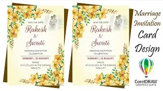 How to Make Wedding Invitation Card Design in CorelDraw | Marriage Invitation Card Design Tutorial
