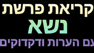 קריאת פרשת נשא עם הערות ודקדוקים, מאת הרב יהוידע בוטא