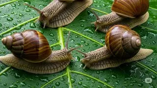 Wild snails are moving magnificently with a journey of struggle.#nature #snailvideo #wildlife