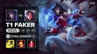 T1 Faker Ahri Mid vs Irelia - KR Challenger - Season 12 Patch 12.4