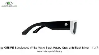 Spy GENRE Sunglasses White Matte Black Happy Gray with Black Mirror   1 3 7 2