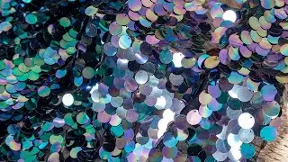 Iridescent Midnight Big Sequin Dangling Drop Fabric 30281