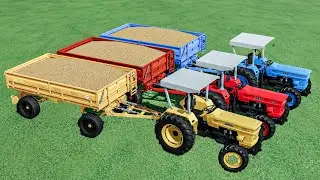 TRANSPORTING MANUREE WITH COLORS MINI FIAT TRACTORS ! FS 22