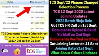 TCS Sept Phase Selected Candidates Complete Experience New Timelines Process Batched to Joining Date