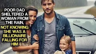Poor Dad Sheltered A Woman From The Rain, Not Knowing She Was A Billionaire Falling For Him