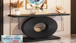 Tribesigns Modern Console Table with Geometric Base 40 inch Wood Entryway Table