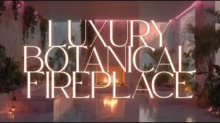 Tropical Modern Fireplace Ambience | 4K Relaxing Neon Botanical Paradise