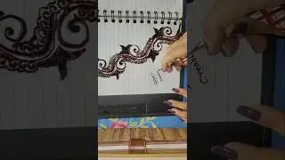 Mehandi border design tutorial for beginners#mehndi #mehndidesign #henna #hennadesign #tattoo #viral