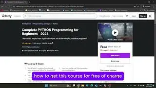 Complete PYTHON Programming for Beginners with Certificate for FREE!!!!! 100% Working with Proof