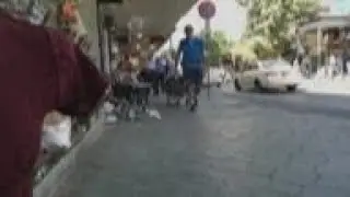 Spanish football fan in Iraq as he walks to World Cup