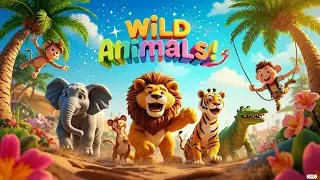 Learn Wild Animals for Kids 🦁🎵 | Fun 3D Animal Song & Sounds | Educational Nursery Rhyme