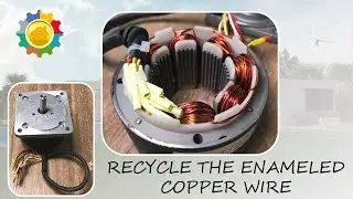 Extract and recycle enameled copper wire form damaged motors