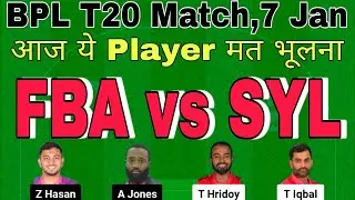 FBA vs SYL Dream11 Prediction Today Match.FBA vs SYL Match Prediction.Bangladesh Premier League.BPL