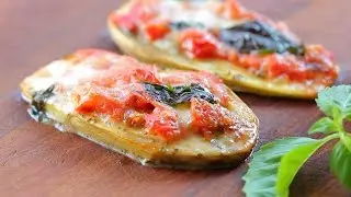 Vegetarian gluten free eggplant pizza recipe - kids friendly