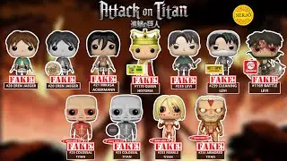Comparisons of all 11 fakes by Funko POP! Attack on titans!