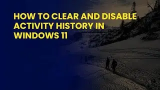 How to Clear and Disable Activity History in Windows 11