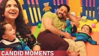 LOVELY: Bharath Fun Time With his Twins in their Play Arena