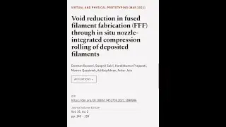 Void reduction in fused filament fabrication (FFF) through in situ nozzle-integrated ... | RTCL.TV
