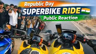Loudest Z900 & R1 public Reaction 🤩|Republic Day Superbike Ride 🇮🇳 