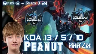 LZ Peanut KHA'ZIX vs LEE SIN Jungle - Patch 7.24 KR Ranked