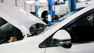 open the hood of the car the engine the battery 8
