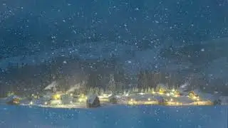 ❄ Winter Ambience | Relaxing Blizzard Small Mountain Village 5 HOURS
