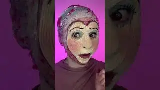 Удаление макияжа с помощью пряжи 😱 #sfxmakeup #sfxremoval #makeupremoval #satisfying #asmr #creat...