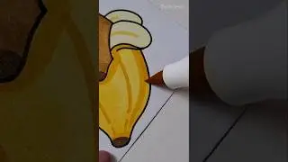 Banana Capybara Sticker🍌 #shorts #howtomake #ohuhumarkers