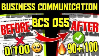 BCS 055 Business Communication *URGENT VIDEO* 😬⚠️ | How to Score 100% in Bcs 054 | Bcs 054🔥