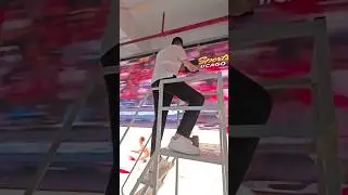 Easy maintenance even at height &mdash; indoor LED screen makes work effortless!#yuchip #indoorledscreen
