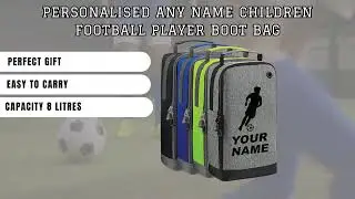 Personalised Name Football Boots Bag Children's Sports Bags Rugby PE Gym Kit Bag for Boys Girls Kids