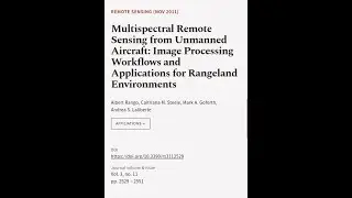Multispectral Remote Sensing from Unmanned Aircraft: Image Processing Workflows and A... | RTCL.TV