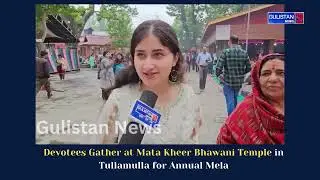 Devotees offer prayers at the sacred Mata KheerBhawani Temple in Tullamulla during the annual Mela.