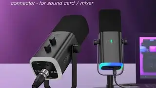 FIFINE USB/XLR Dynamic Microphone with Touch Mute Button,Headphone jack,I/O Controls,for PC