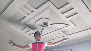 Double square or one heart and fourth line ceiling design in 10'&times;11' room || full video my channel