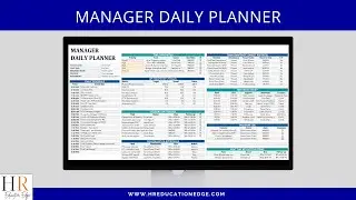 Manager & Supervisor Daily Planner | KPI Tracker, Meetings, and Schedule Template (Excel + Sheets)