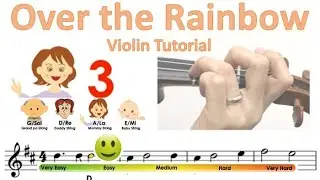 Somewhere over the rainbow | Notes & finger pattern tutorial on violin | Easy Violin Song | HTP TV